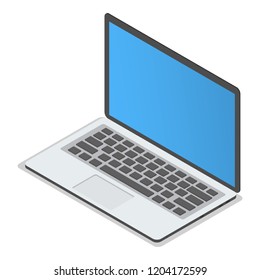 Personal laptop icon set. Isometric set of personal laptop vector icons for web design isolated on white background