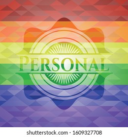 Personal lgbt colors emblem. Vector Illustration. Mosaic.