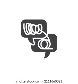 Icono vectorial de Coaching de vida personal. signo plano relleno para concepto móvil y diseño web. Icono de glifo de burbujas de chat conectadas. Símbolo, ilustración del logotipo. Gráficos vectoriales
