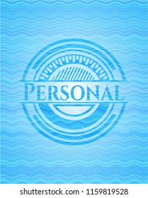 Personal light blue water wave emblem.