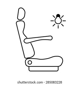 personal lighting on car, bus, train, plane seat icon