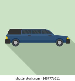 Personal limousine icon. Flat illustration of personal limousine vector icon for web design