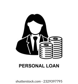 Personal loan icon isolated on background vector illustration.