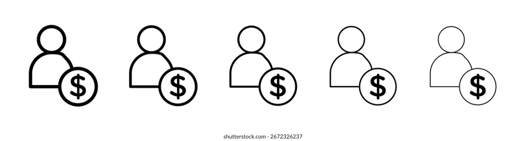 Personal loan icon for mobile concept and web design.