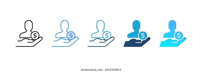 Conjunto de iconos de préstamos personales colección de estilos múltiples