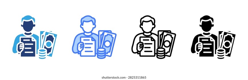 Personal Loan icon set multiple style collection