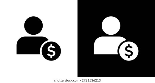 Ícone de empréstimo pessoal silhueta vetor plana ilustração design pack.