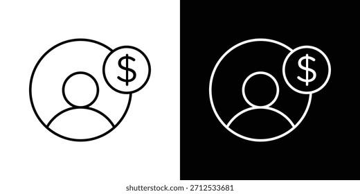 Icono de préstamo personal. Símbolo plano simple. Ilustración de pictograma de contorno negro perfecto