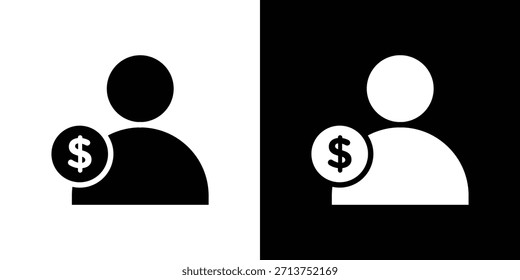 Icono de préstamo personal. Ilustración vectorial. Silueta en color negro