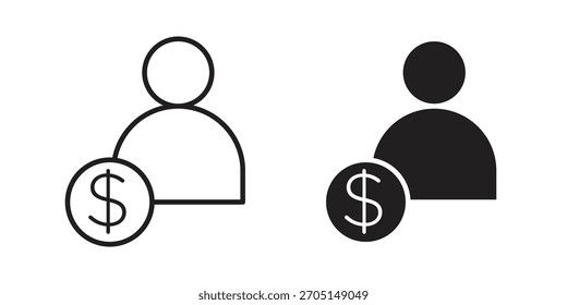 Icono de préstamo personal Vector modernos diseños planos y de trazo