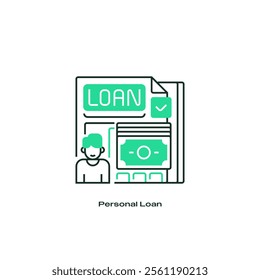 Personal Loan Line Icon. linear style sign for mobile concept and web design. Outline vector icon.