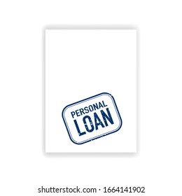 PERSONAL LOAN rubber stamp on document. Business concept.