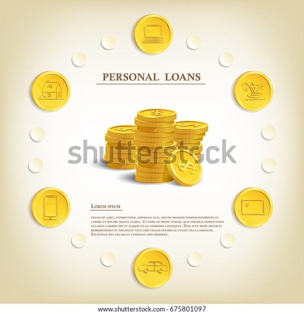 Personal loans illustration. Vector consumer\
credit marketing\
template.