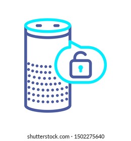 Personal lock assistant speaker line color icon. Security Internet of things. Sign for web page, mobile app, button, logo. Vector isolated button. Editable stroke.