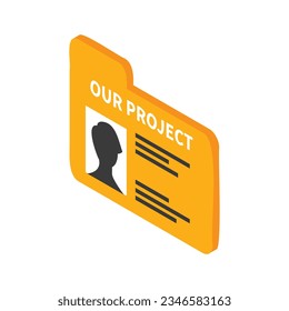 Personal locked folder icon isometric vector. File data. Secure information