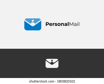 personal mail email blue corporate logo template