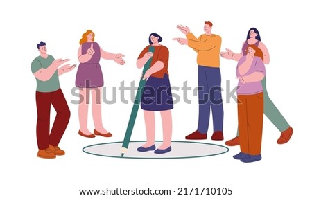 Personal mental protect. Self boundaries capsule, person ignored people crowd and communication. Protection and recover health, insocial kicky vector character