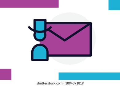 
personal message icon colored line symbol. Premium quality isolated email element. 
