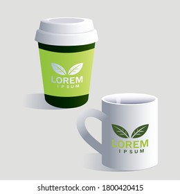 personal mug, identity brand in white background vector illustration design