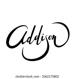 Personal name Addison. Vector handwritten calligraphy set.