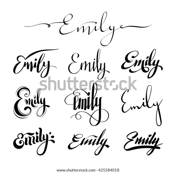 Personal Name Emily Vector Handwritten Calligraphy Stock Vector ...