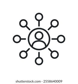 Personal networking thin line icons. Perfect pixel on transparent background