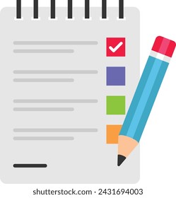 Personal Objectives and to-do list concept, Questionnaires and surveys vector design, Boosting productivity abilities Symbol, business motivation Sign, Enterprise impetus stock illustration