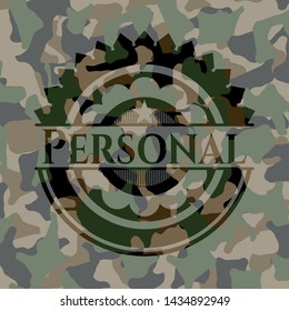 Personal on camo texture. Vector Illustration. Detailed.