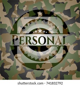 Personal on camouflage texture