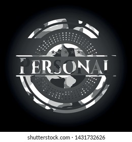 Personal on grey camo texture