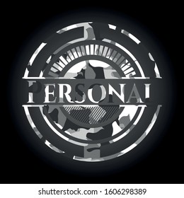 Personal on grey camouflage pattern