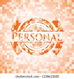 Personal orange mosaic emblem
