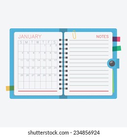 Personal organizer with calendar for January 2015