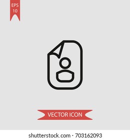 Personal page vector icon illustration symbol