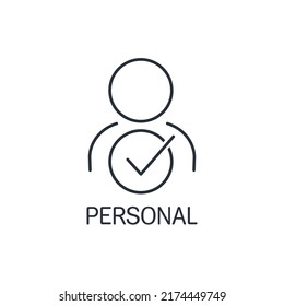 Personal participation. Vector linear icon isolated on white background.