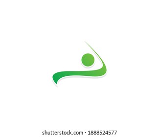 personal people icon with green shape template