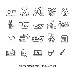 Conjunto de iconos simples personales y de personas,Accionamiento editable,Línea vectorial 