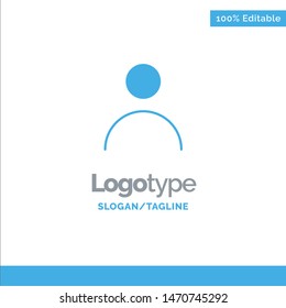 Personal, Personalization, Profile, User Blue Solid Logo Template. Place for Tagline. Vector Icon Template background
