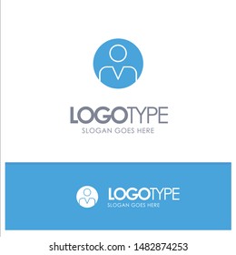 Personal, Personalization, Profile, User Blue Solid Logo with place for tagline