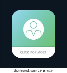 Personal, Personalization, Profile, User Mobile App Button. Android and IOS Glyph Version