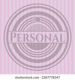 Personal pink emblem. Detailed design. 