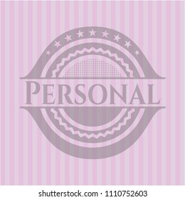 Personal pink emblem. Vintage.