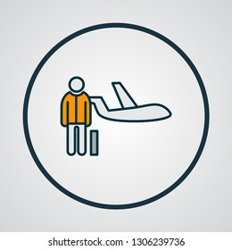 Personal plane icon colored line symbol. Premium quality isolated passenger element in trendy style.