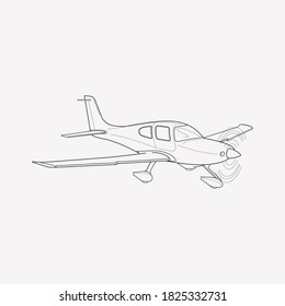 Personal plane icon line element. Vector illustration of personal plane icon line isolated on clean background for your web mobile app logo design.