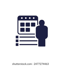 personal planner or schedule icon on white