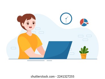 Personal Portfolio with Profile Data, Resume or Self Improvement to Attract Clients and Employers in Flat Cartoon Hand Drawn Templates Illustration
