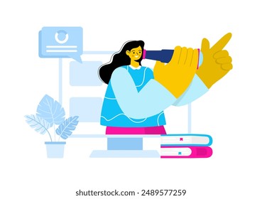 Personal Portfolio Vector Illustration with Profile Data, Resume, or Self-Improvement to Attract Clients and Employers in a Flat Cartoon Background