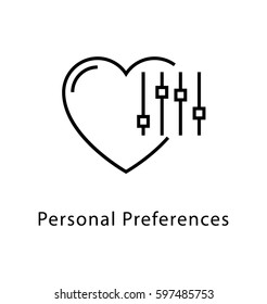 Personal Preferences Vector Line Icon 