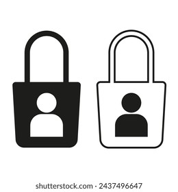 Personal Privacy Lock Icons. Vector illustration. EPS 10.