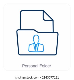 Personal And Private Folder Icon Concept